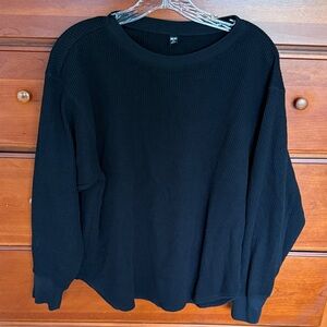 Uniqlo womens Classic Black waffle shirt